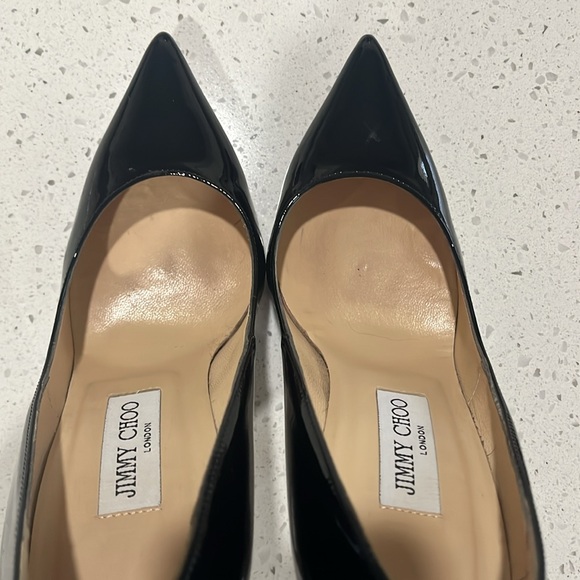 Jimmy Choo Anouk Pointy size 37.5 black patent leather heels! - Picture 6 of 13